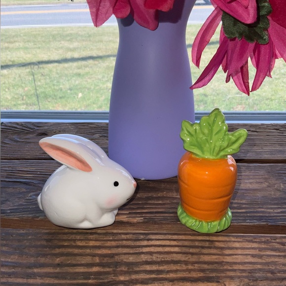 Easter Bunny Rabbit and Carrot salt and pepper shakers NEW - Picture 2 of 6